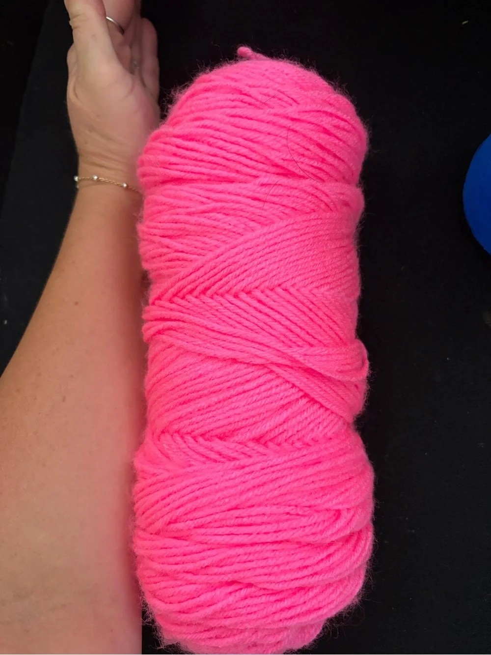 Bright Pink Yarn & Royal Blue Tulle Roll - Party Craft Bundle